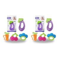 Momeasy Water Filled Teether Fruit Shapes 4m+ - Random Design Supplied Pack of 2