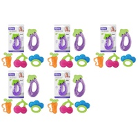 Momeasy Water Filled Teether Fruit Shapes 4m+ - Random Design Supplied Pack of 5