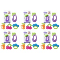 Momeasy Water Filled Teether Fruit Shapes 4m+ - Random Design Supplied Pack of 6