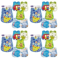 Momeasy Waterproof EVA Baby Bib 4m+ - Random Design Supplied Pack of 4
