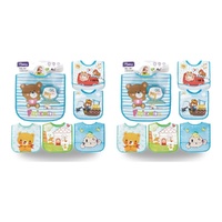Momeasy Waterproof EVA Baby Bib Teddy Bear Prints 4m+ - Random Design Supplied Pack of 2