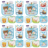 Momeasy Waterproof EVA Baby Bib Teddy Bear Prints 4m+ - Random Design Supplied Pack of 4