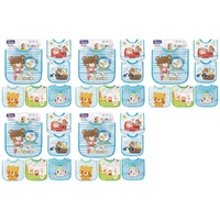 Momeasy Waterproof EVA Baby Bib Teddy Bear Prints 4m+ - Random Design Supplied Pack of 5