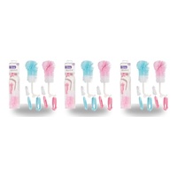 Momeasy 2 in 1 Baby Bottle Brush with Teat Brush - Random Colour Supplied Pack of 3