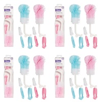 Momeasy 2 in 1 Baby Bottle Brush with Teat Brush - Random Colour Supplied Pack of 4
