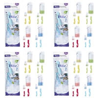 Momeasy 2 in 1 Bottle Brush Set with Teat Brush Stored Inside - Random Colour Supplied Bundle of 4