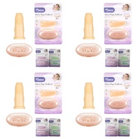 Momeasy Silicone Finger Toothbrush with Storage Case 3m+ - Random Colour Supplied Pack of 4