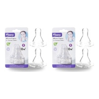 Momeasy Silicone Teats 2 Pack Standard Neck Small Flow 0m+ Bundle of 2
