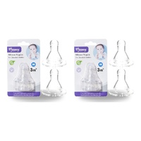 Momeasy Silicone Teats 2 Pack Standard Neck Medium Flow 3m+ Bundle of 2