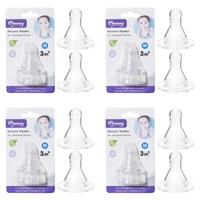 Momeasy Silicone Teats 2 Pack Standard Neck Medium Flow 3m+ Bundle of 4