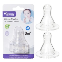 Momeasy Silicone Teats 2 Pack Standard Neck Medium Flow 3m+