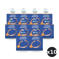 Better HomeCare Now Plain Pure Copper Bangle Bracelet Pack of 10