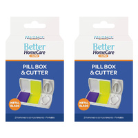 Better Home Care Now 2 Compartment Pill Box With Pill Cutter 9.5 x 4.7 x 1.5cm x 2