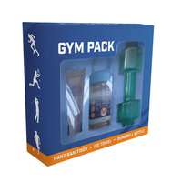 Dumbbell Shaped Water Bottle Gift Set Water Filled Weights Gym Pack