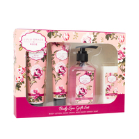 Lulu Grace Rose 4pc Body Care Gift Pack Set Lotion Hand Cream Body Wash Soap