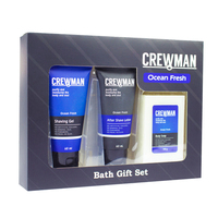 Crewman Ocean Fresh 3-pc Mens Bath Gift Set Body Wash Soap Aftershave Lotion