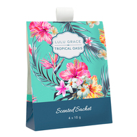 Lulu Grace Hanging Scented Sachet Room Fragrance Tropical Oasis 10g Pack 4