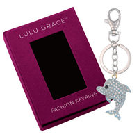 Lulu Grace Fashion Key Ring Gift Lobster Clasp Keychain Metal Pendant Dolphin