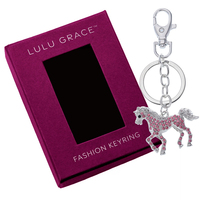 Lulu Grace Fashion Key Ring Gift Lobster Clasp Keychain Metal Pendant Horse