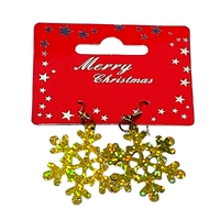 Christmas Accessories Gold Snowflake Earrings