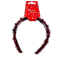 Christmas Accessories Red Headband with Multi Coloured Bells