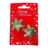 Christmas Accessories Gold Star Clips