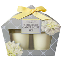 Lulu Grace White Peony Scented 2 x 55g Soy Candles