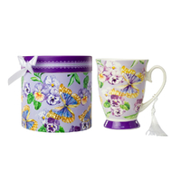 Curtis & Wade Novelty Mug - Lilac Flowers & Butterflies