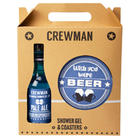 Crewman 3 piece Pale Ale Gift Set 160ml Shower Gel, 2 x Coasters