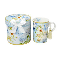 Coffee Tea Mug Gift Blue Butterfly Design
