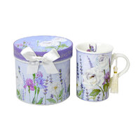 Coffee Tea Mug Lavender Design 