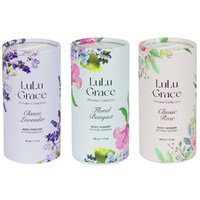 Lulu Grace Talc Free Body Powder Trio Lavender Rose Floral Bouquet 50g