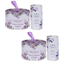 Lulu Grace Lavender Dusting and Talcum Powder Gift Set with Puffer 150g Total x 2