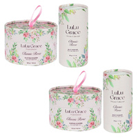 Lulu Grace Rose Dusting and Talcum Powder Gift Set with Puffer 150g Total x 2