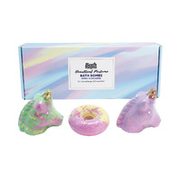 Bath Fizzer Gift Set 2 x Unicorn Head 90g And 1 x Donut 70g