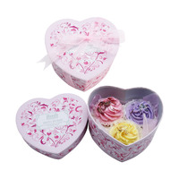 Bath Fizzer Heart Shaped Gift Set 3 x Pink Cup Cake 105g