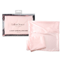 Lulu Grace Silky Satin Pillow Case Twin Pack In Gift Box Pink