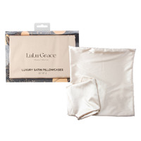 Lulu Grace Silky Satin Pillow Case Twin Pack In Gift Box Gold