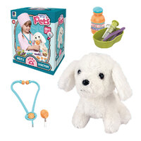 Imaginary Play Vet Set With Small White Dog 13 Piece 18.5x14.5x22.5cm