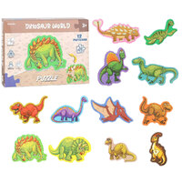 Kids Puzzles Dinosaur World 19.5 x 3.5 x 14.5cm 12 Patterns 56 Pieces