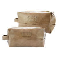 Crewman Mens Brown Toiletry Bag Handle 24.5x10.5x13 Cm