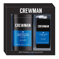 Crewman Mens Allure Talc Free Body Powder 250g and Soap 200g Gift Set