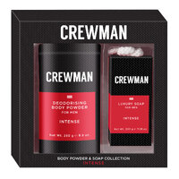 Crewman Mens Intense Talc Free Body Powder 250g and 200g Soap Gift Set