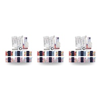 Lulu Grace Holiday Survival Kit Travel Toiletry Pouch Assorted Prints Box of 6 Bundle of 3