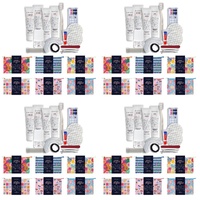 Lulu Grace Holiday Survival Kit Travel Toiletry Pouch Assorted Prints Box of 6 Bundle of 4