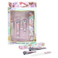 Beauty & Me Floral Manicure Set 4pc File And Clippers 