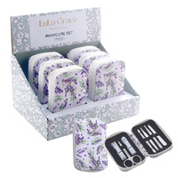 Lulu Grace Classic Lavender Manicure Set 7 Piece Stainless Steel Kit