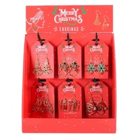Christmas Dangle Earrings Assorted Designs Display of 36