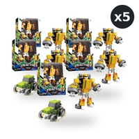 Transforming Deformable Toy Tractor for Kids Construction Vehicle Pack of 5