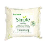 Simple Regeneration Age Resisting Cleansing Wipes 25 Pack